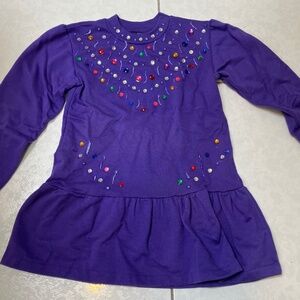 Adorable, handmade bejeweled purple dress